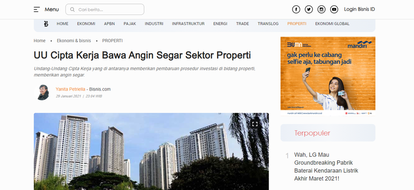 UU Cipta Kerja Bawa Angin Segar Sektor Properti | KF Map – Digital Map for Property and Infrastructure in Indonesia